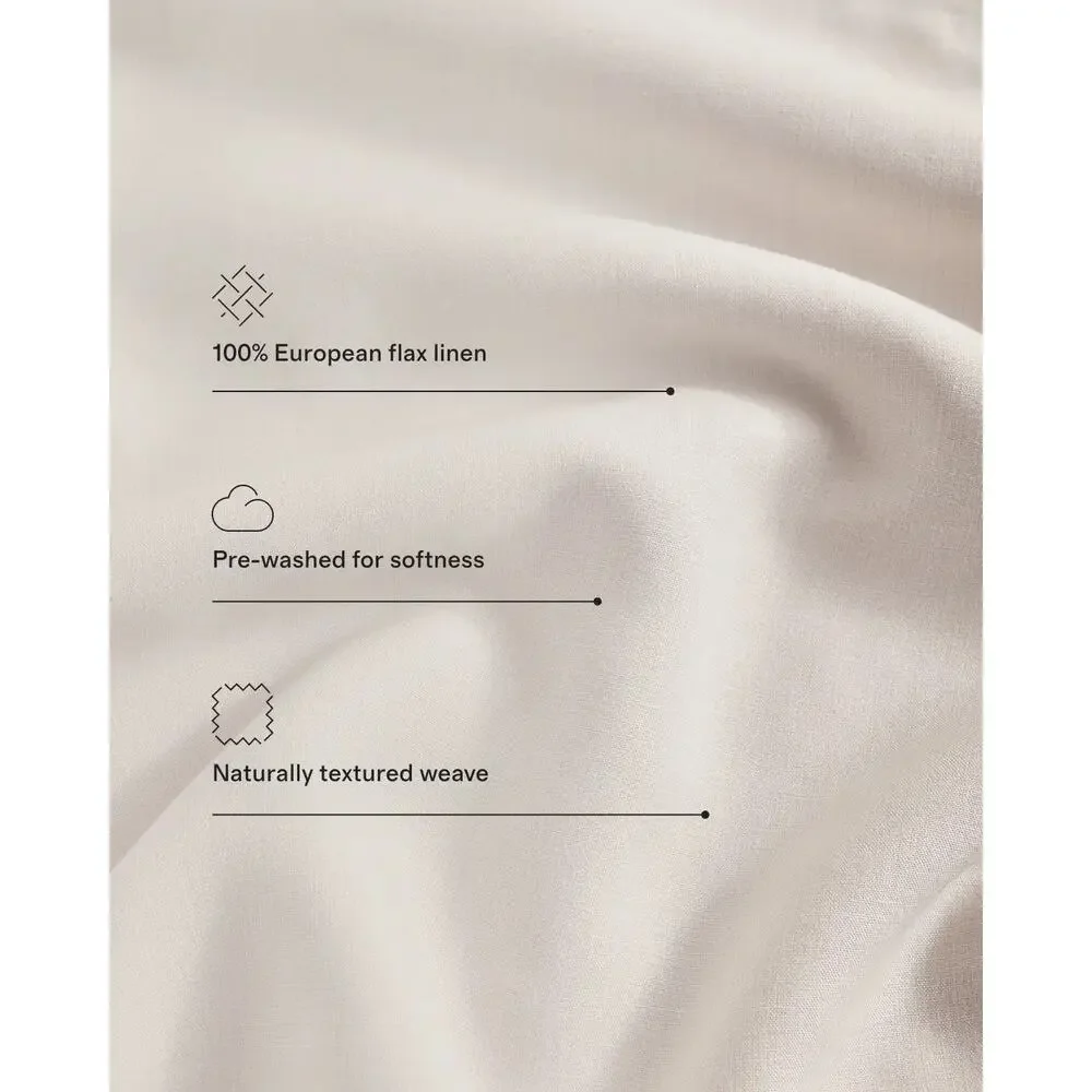 Quince European Linen Duvet Cover Set White Full/Queen NWOT